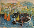 Uva e pere sul davanzale, 1957, olio, cm 40x50, Napoli collezione avv. De Martino, esposta personale Galleria Mediterranea, Napoli 1958